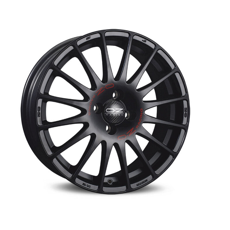 Llanta OZ Superturismo GT 17x7" 4x100 ET44 Flat Black, Red Lettering