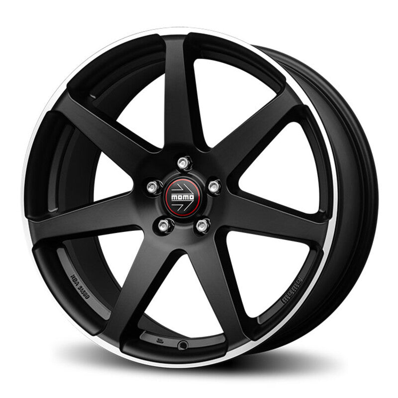 Llanta Momo Seven 18x8" 5x112 ET42 Flat Black, Machined Spokes