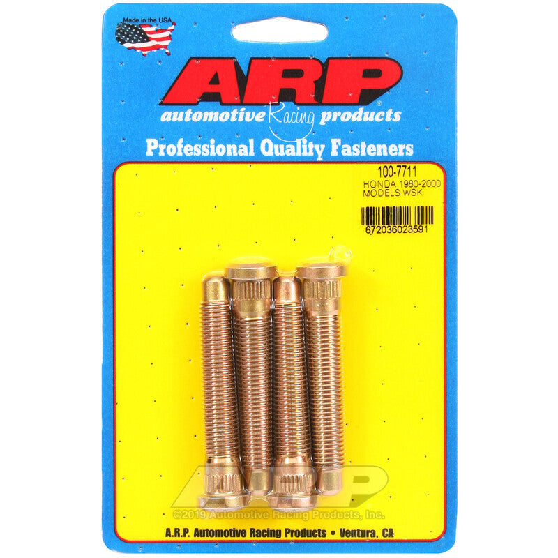Juego de 4 Longer & Reinforced espárragos de rueda para Honda jusqu'à 1996 (M12x1.50, Length 72 mm)