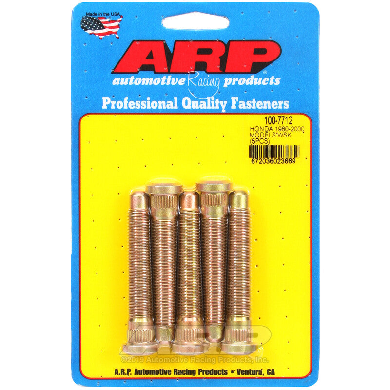 Juego de 5 Longer & Reinforced espárragos de rueda para Honda 1997+ (M12x1.50, Length 72 mm)