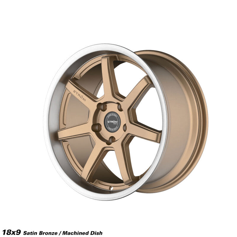 Llanta Ström DS-15 18x9" 5x114.3 ET30 Satin Bronze, Polished Dish