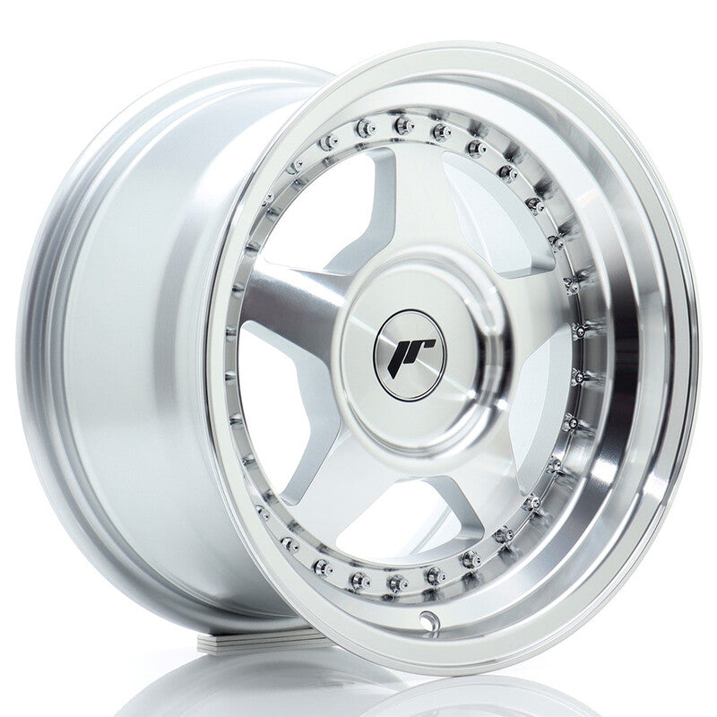 Llanta Japan Racing JR-6 15x8" PCD a medida (4 y 5 agujeros) ET25 Machined Silver