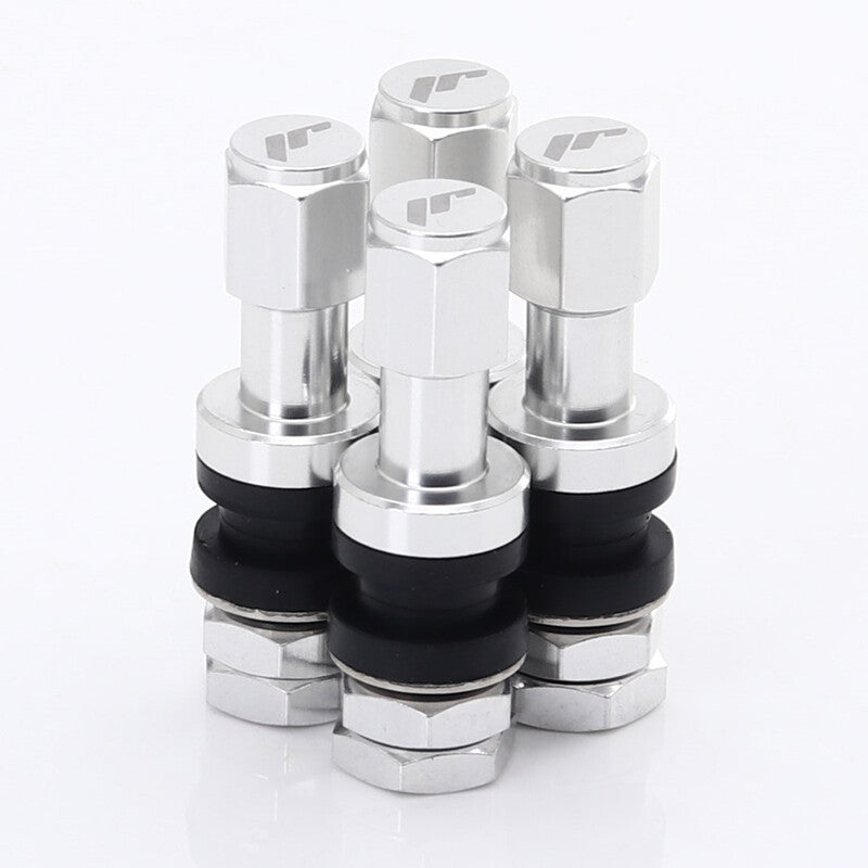 Aluminium válvulas - plata con Japan Racing Logo (juego de 4)