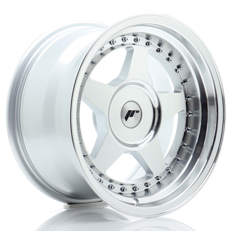 Llanta Japan Racing JR-6 16x9" PCD a medida (4 y 5 agujeros) ET0-20 Machined Silver