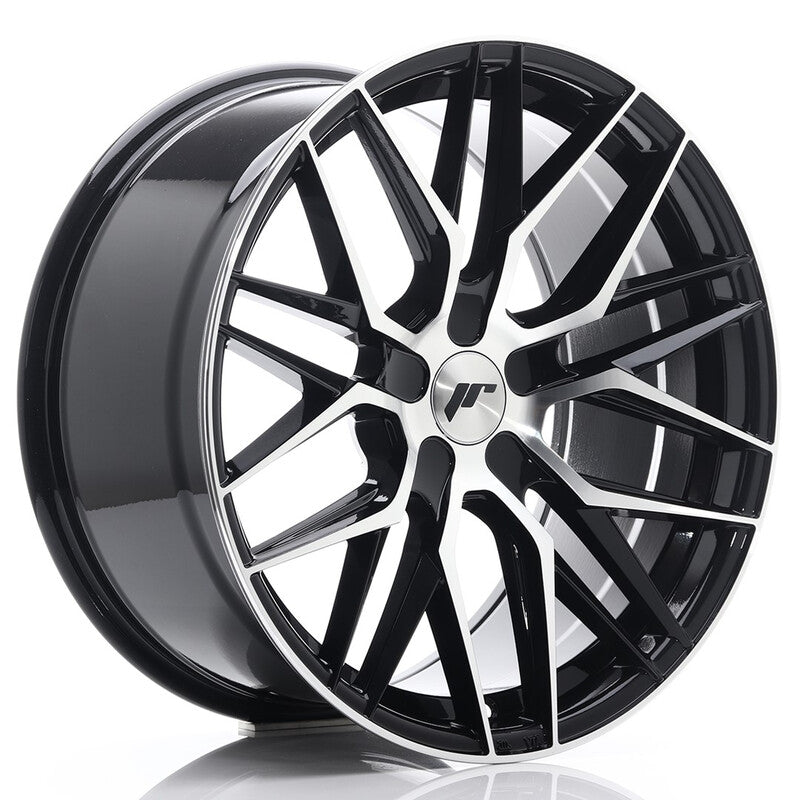 Llanta Japan Racing JR-28 Extreme Concave 19x9.5" PCD a medida (5 agujeros) ET20-40 Gloss Black, Machined Spokes