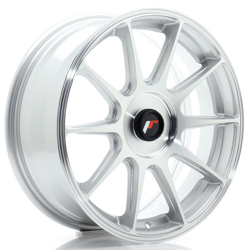 Llanta Japan Racing JR-11 17x7" PCD a medida (4 y 5 agujeros) ET20-38 Machined Silver