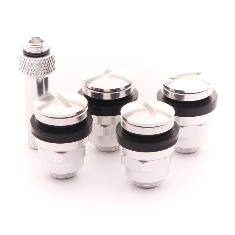Flat Aluminium válvulas - plata (juego de 4)