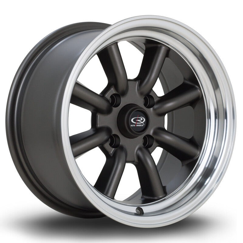 Llanta Rota RKR 15x8" 4x100 ET10 Gunmetal, Machined Lip