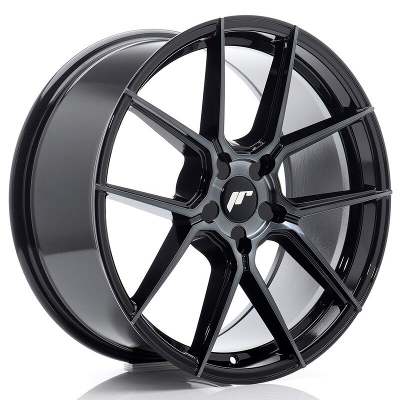 Llanta Japan Racing JR-30 19x8" PCD a medida (5 agujeros) ET20-40 Machined Black, Tinted Face