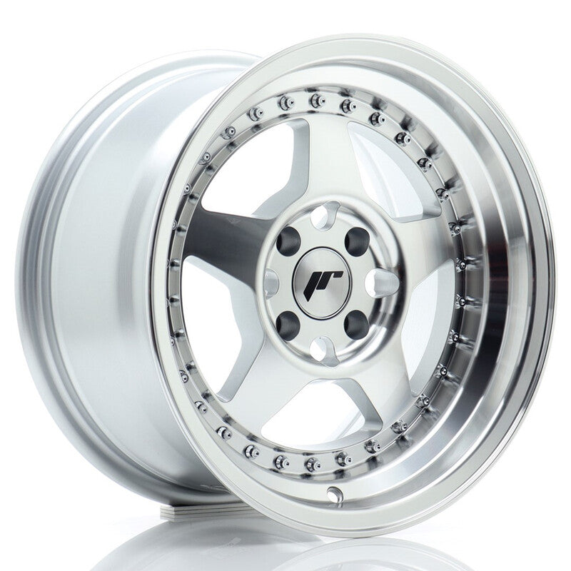 Llanta Japan Racing JR-6 15x8" 4x100 ET15 Machined Silver