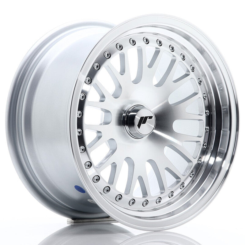 Llanta Japan Racing JR-10 15x8" PCD a medida (4 y 5 agujeros) ET20 Machined Silver