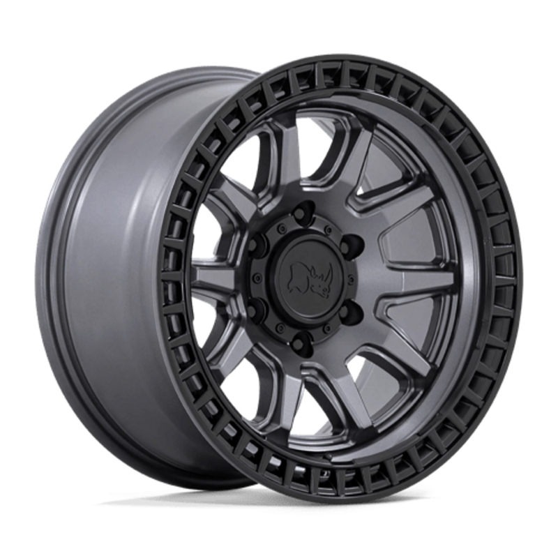 Llanta Black Rhino Calico 17x8.5" 5x127 ET34 Flat Gunmetal, Black Lip