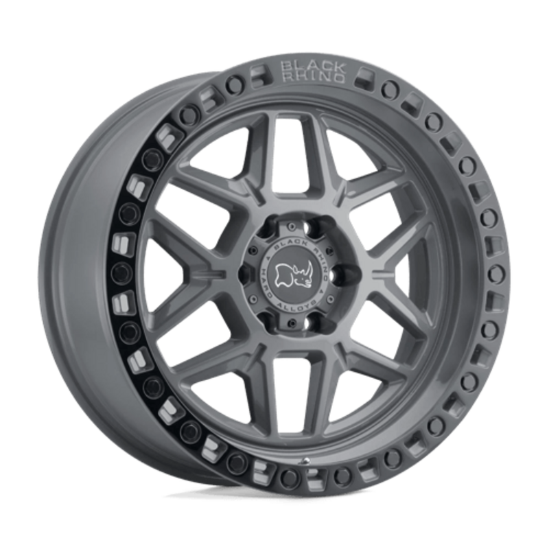 Llanta Black Rhino Kelso 17x9" 5x127 ET0 Battleship Gray, Black Ring