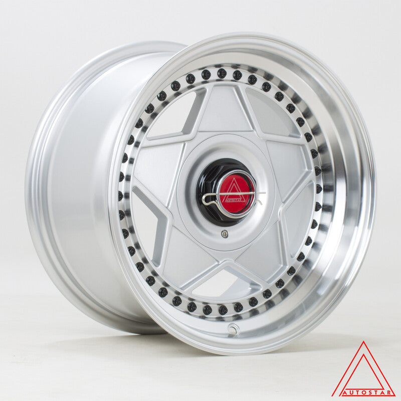 Llanta Autostar Centro 15x8.25" 4x100/108 ET20 Silver, Polished Lip