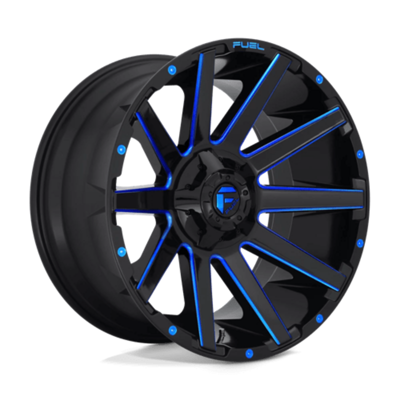 Llanta Fuel D644 Contra 20x9" 6x135/139.7 ET2 Gloss Black, Blue Tint