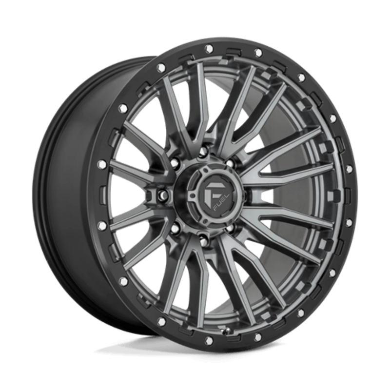 Llanta Fuel D680 Rebel 22x10" 8x165.1 ET-18 Matte Gunmetal Black Bead Ring