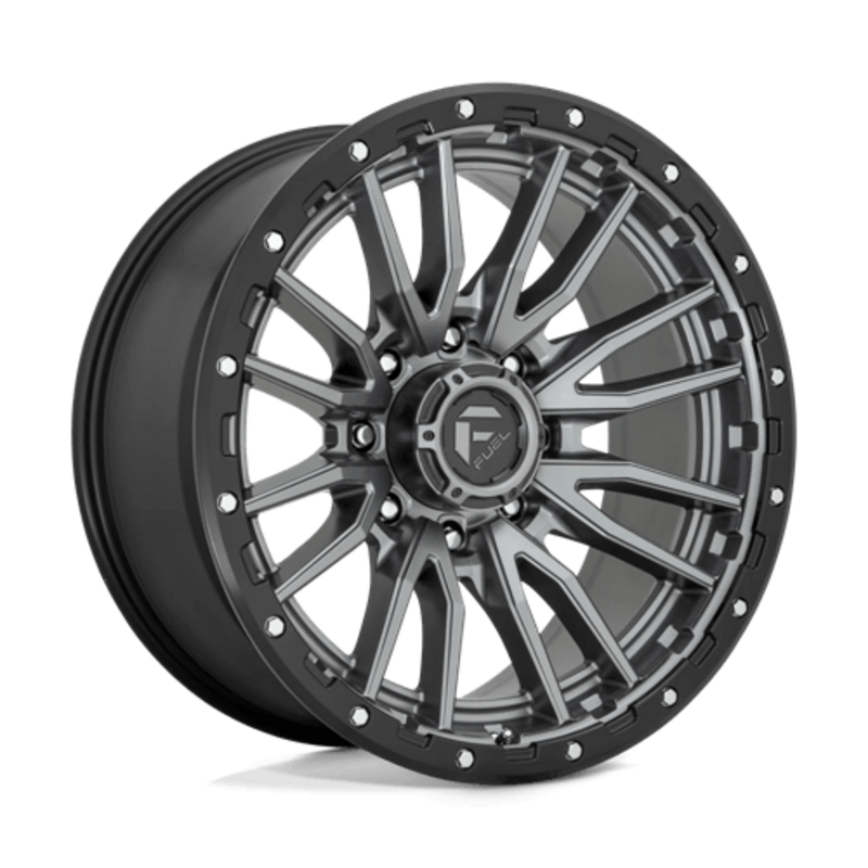 Llanta Fuel D680 Rebel 22x10" 8x180 ET-18 Matte Gunmetal Black Bead Ring