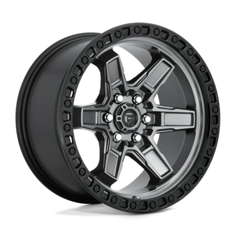 Llanta Fuel D698 Kicker 17x9" 6x114.3 ET12 Matte Gunmetal Black Bead Ring