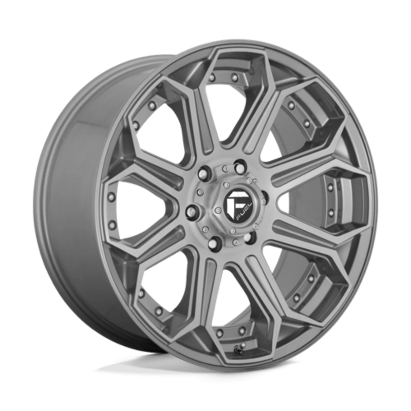 Llanta Fuel D705 Siege 22x10" 6x139.7 ET-18 Brushed Gunmetal Tinted Clear