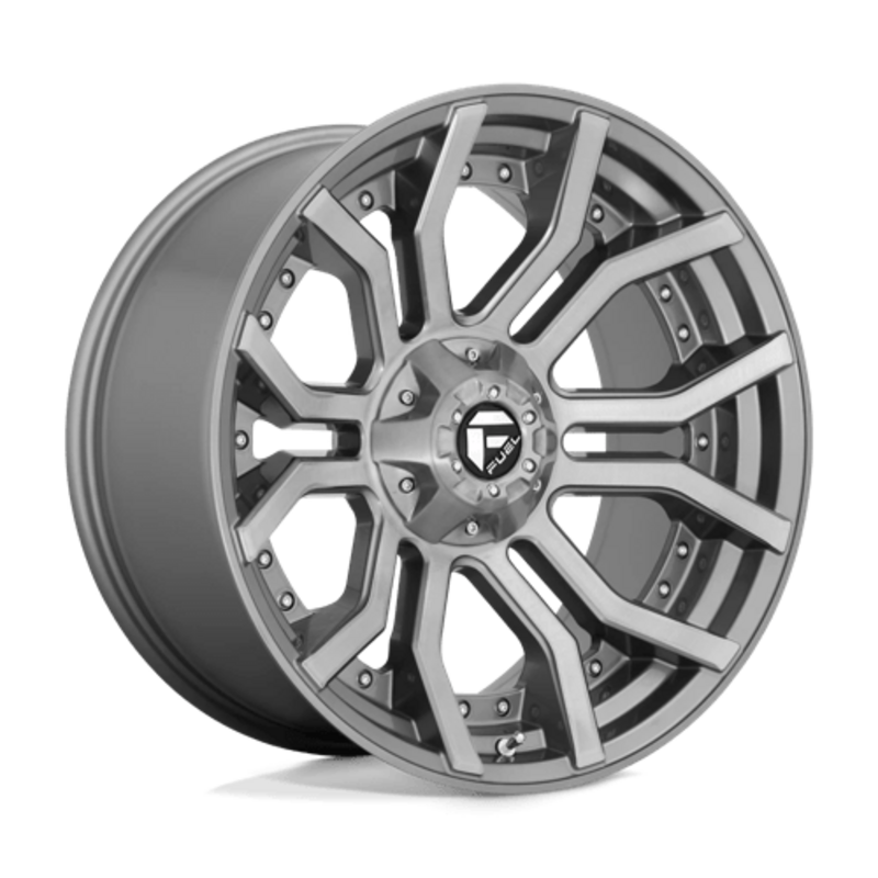 Llanta Fuel D713 Rage Platinum 20x10" 5x127/139.7 ET-18 Brushed Gunmetal