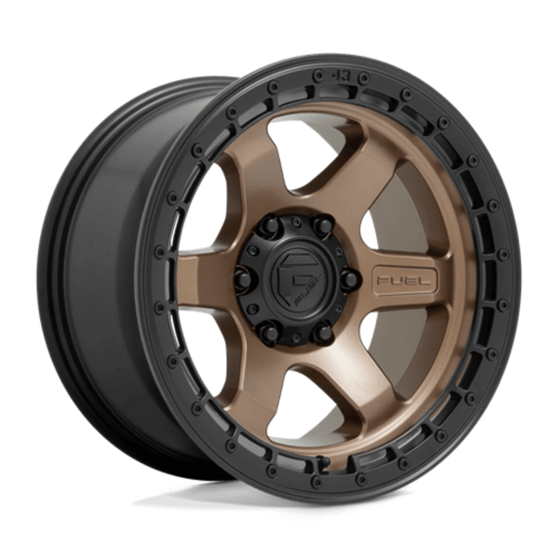 Llanta Fuel D751 Block 17x9" 6x139.7 ET-12 Flat Bronze, Black Ring