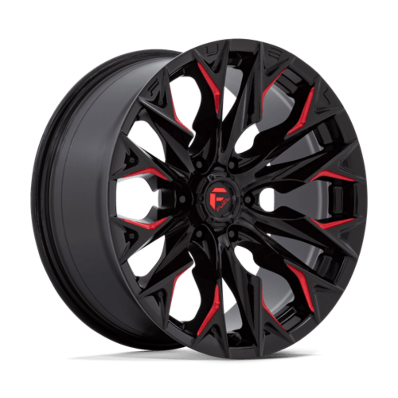 Llanta Fuel D823 Flame 20x9" 6x139.7 ET1 Gloss Black Milled, Candy Red