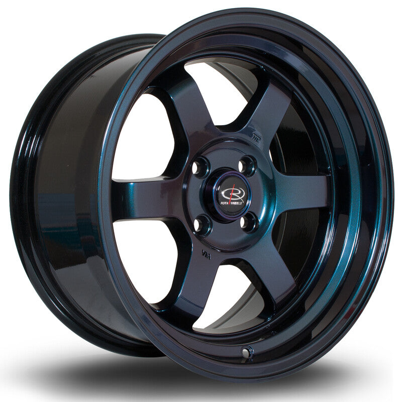 Llanta Rota Grid V 16x8" 4x100 ET20 Chrome / Titanium