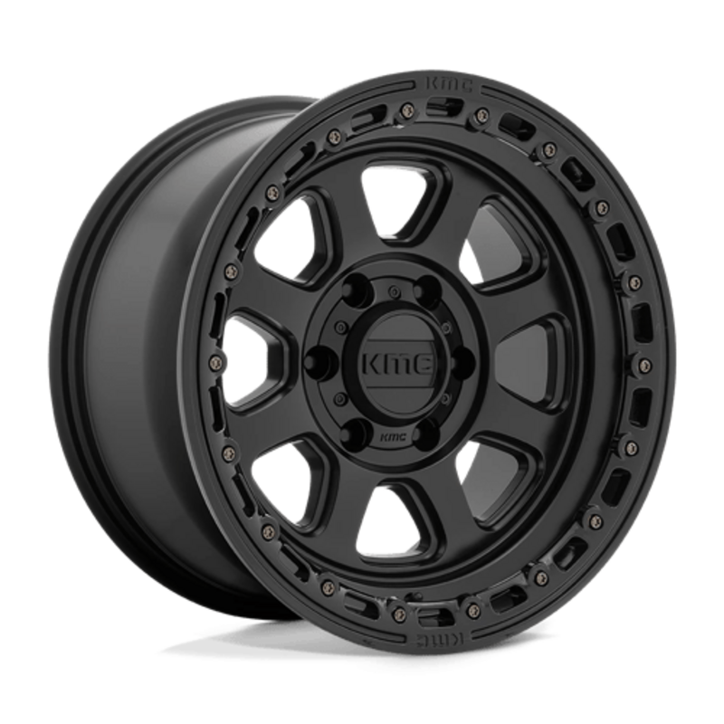 Llanta KMC KM548 Chase 17x9" 8x165.1 ET-12 Satin Black, Gloss Lip