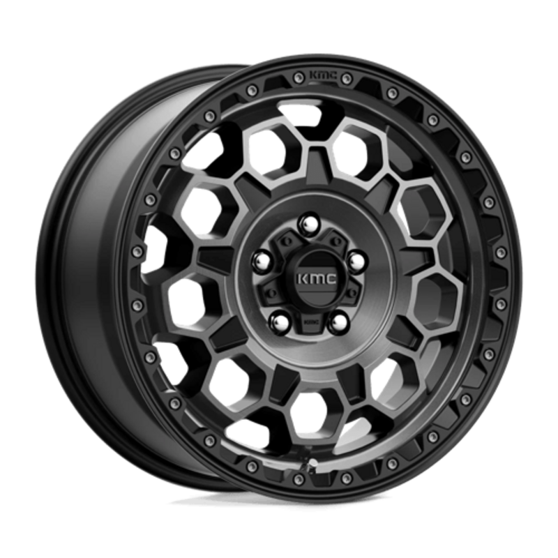 Llanta KMC KM545 Trek 17x9" 5x127 ET-12 Satin Black, Gray Tint