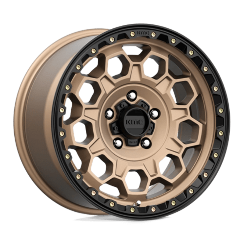 Llanta KMC KM545 Trek 17x9" 5x127 ET18 Flat Bronze, Black Lip