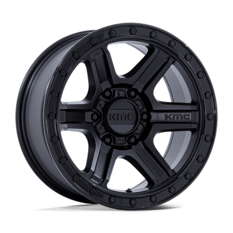 Llanta KMC KM551 Outrun 17x8.5" 6x139.7 ET18 Matte Black, Gloss Black Lip