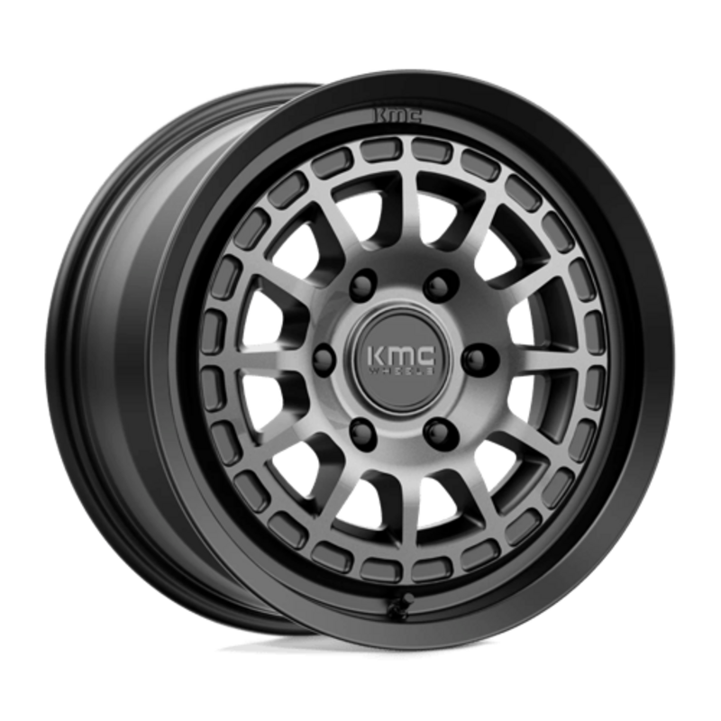 Llanta KMC KM719 Canyon 17x8" 6x139.7 ET35 Satin Black, Gray Tint
