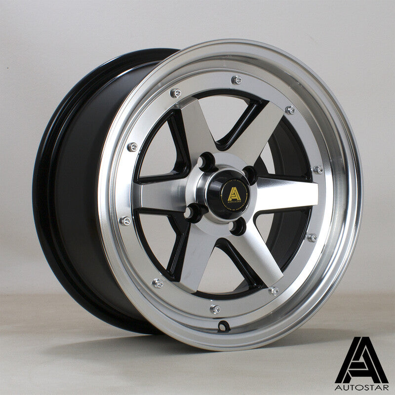 Llanta Autostar Magic 15x7" 4x100 ET35 Polished & Flat Black