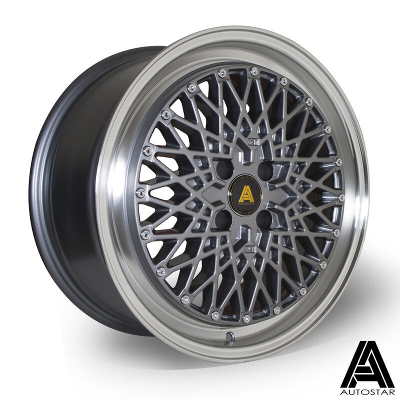 Llanta Autostar Minus 17x8" 4x100 ET30 Gunmetal, Polished Lip