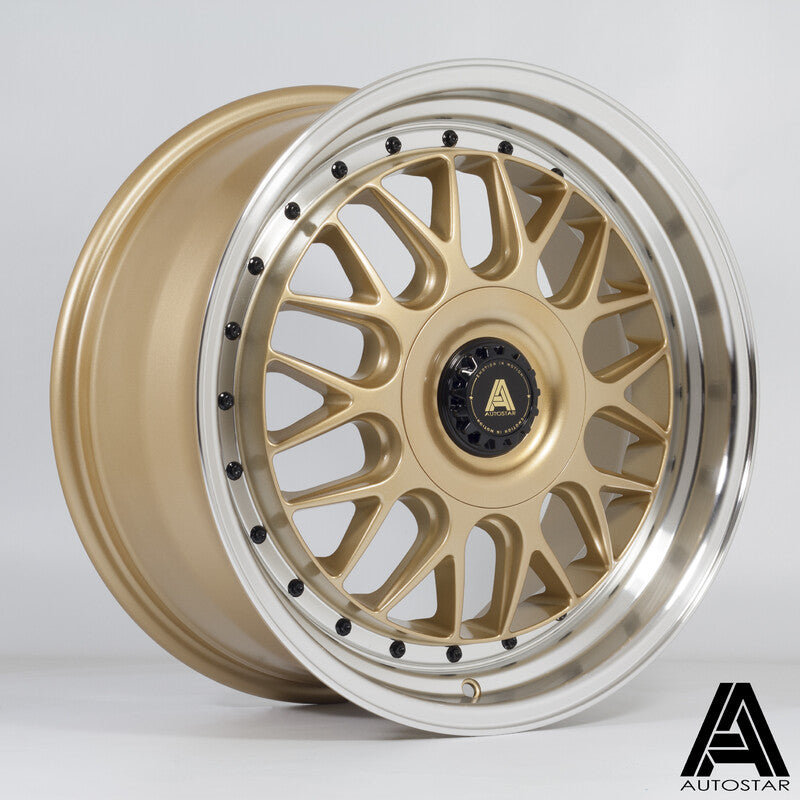 Llanta Autostar Monza 18x8.5" 5x112/120 ET45 Gold, Polished Lip