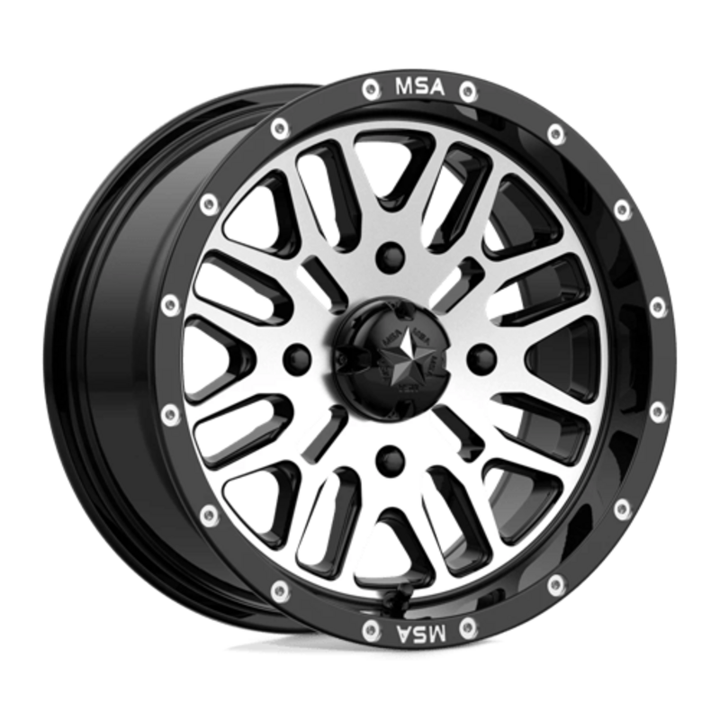Llanta MSA Offroad M38 Brute UTV 14x7" 4x137 ET10 Gloss Black Machined