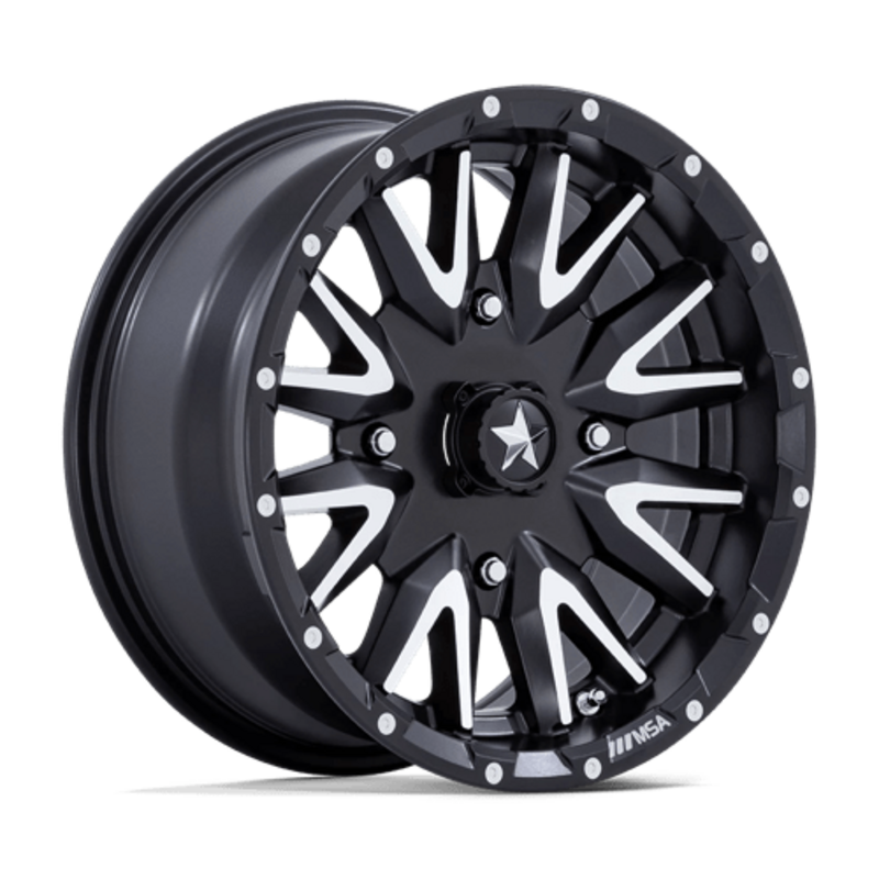 Llanta MSA Offroad M49 Creed UTV 14x7" 4x110 ET10 Flat Black, Machined Lip