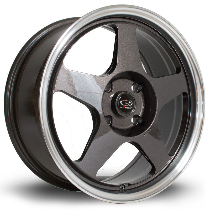 Llanta Rota Slipstream 17x7.5" 4x100 ET45 Gunmetal, Polished Lip