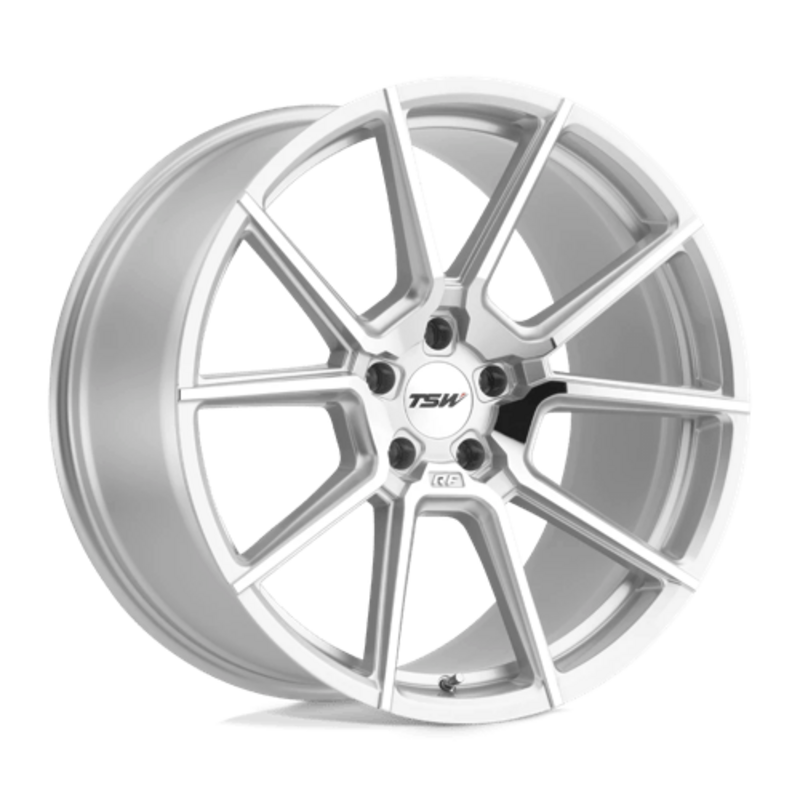 Llanta TSW Chrono 18x8.5" 5x114.3 ET40 Silver, Mirror Cut Face
