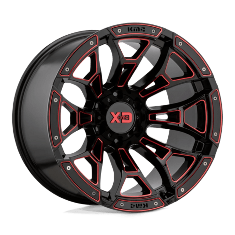 Llanta XD XD841 Boneyard 20x10" 8x165.1 ET-36 Gloss Black Milled, Red Tint