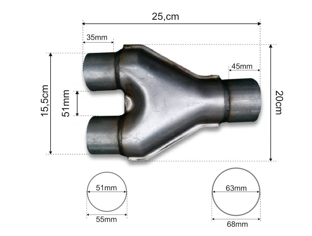 Y-pipe 63-51 mm