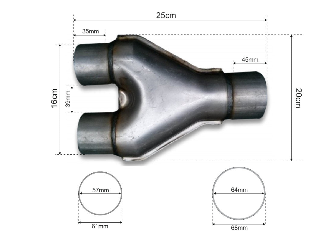 Y-pipe 63-57 mm