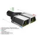 Special universal exhaust pipe muffler tip 86x54 mm, length 200 mm, mounting diameter 55 mm
