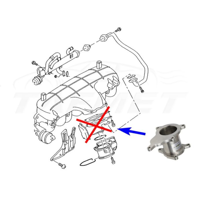 EGR valve delete kit with blanking plate for Audi A4 and A6 with 2.0 TDI BVA, BVF, BVG and BLB engines.