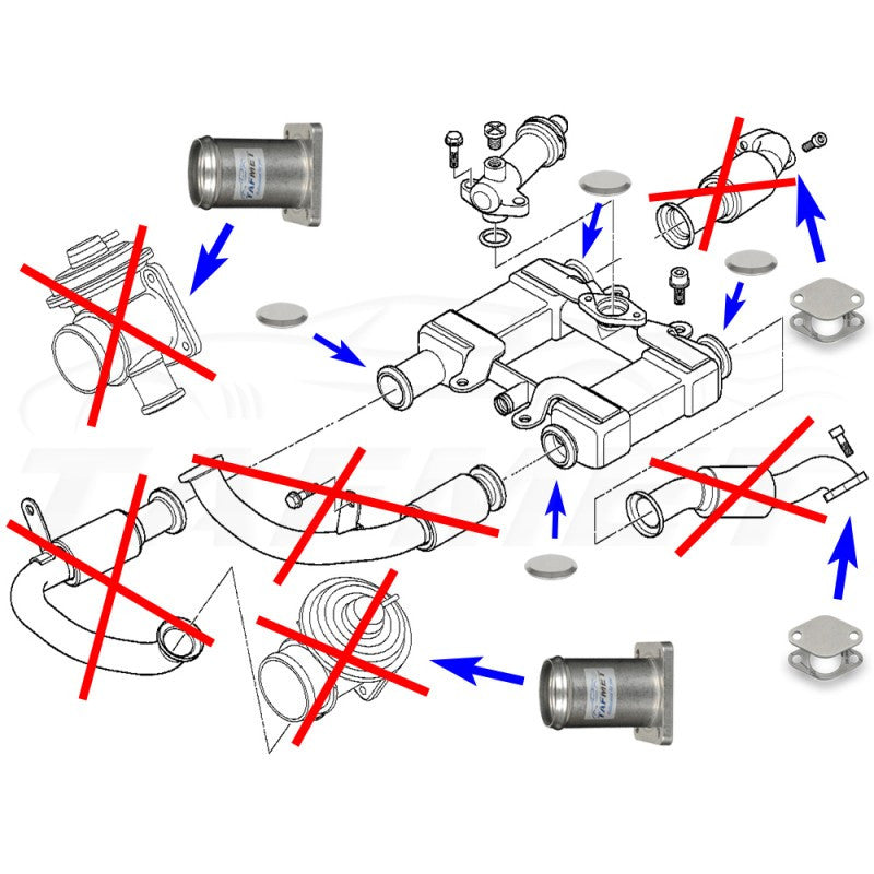 Kit de eliminación de válvula EGR para BMW E38 E65 con motores diésel M67 4.0