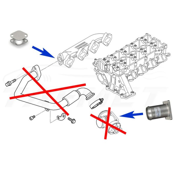 EGR Delete Kit for Land Rover Freelander BMW with 2.0, 2.5, 3.0 D, M51, M47 and M57 engines.