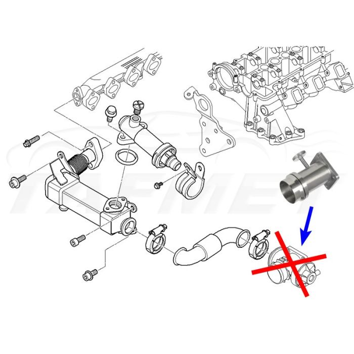EGR Valve Delete Kit with Bypass Flange for BMW 3.0 D M57N Engines
