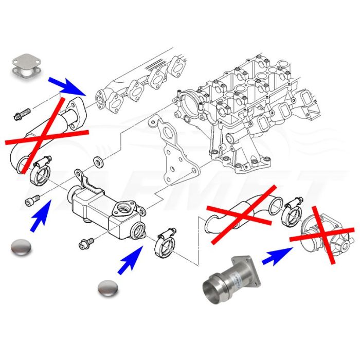 EGR Valve Removal Kit with Blanking Plate for BMW with 3.0 D M57N Engines