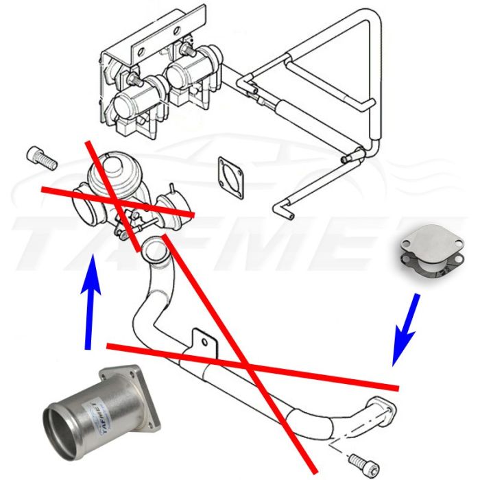 EGR Valve Delete Kit with Blanking Plate for Land Rover Discovery Defender with 2.5 D Td5 Engine