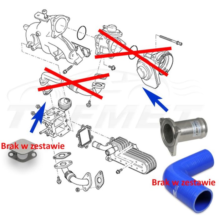 EGR Valve Delete Kit for VW Audi Seat Skoda with 1.9 2.0 TDI AXR BKC BKD BLT Engines